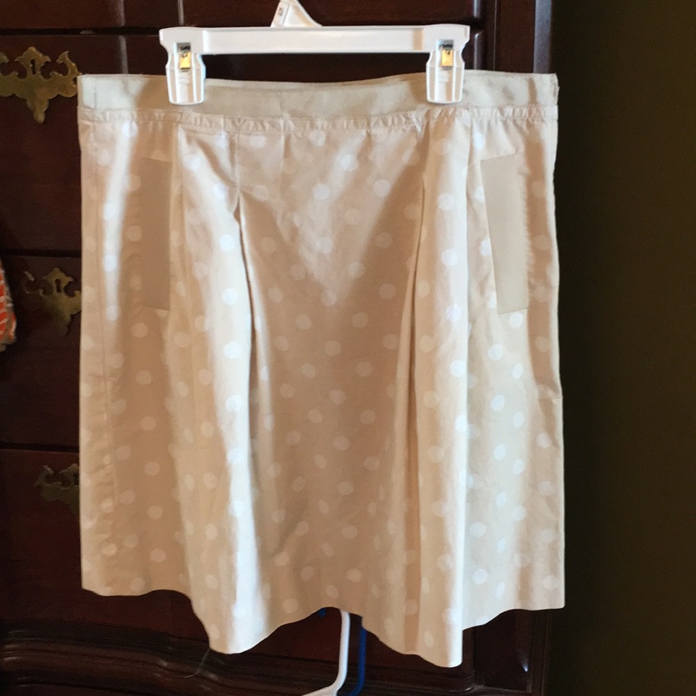 J.Crew Cotton Polka Dot Crean and White Skirt -6